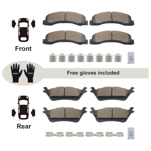 HUSCH Front & Rear Ceramic Brake Pads Fit For Ford F-150 2012-2020 - size: D1414+D1602