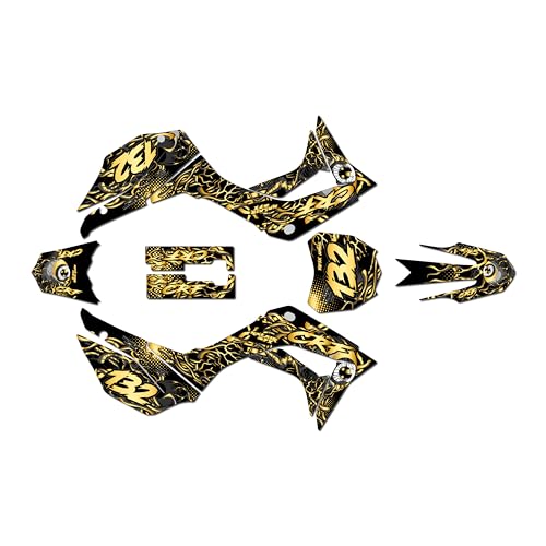Graphics Kit for Honda CRF110F (2019-2026) CORE Series Gold 9 Mil - Easy Go - Dirt Pit Bike Motorcycle Stickers, Dirtbike Racing Automotive Decal Motocross Accessories no-Plastics - color: Gold, size: 9 Mil - Easy Go