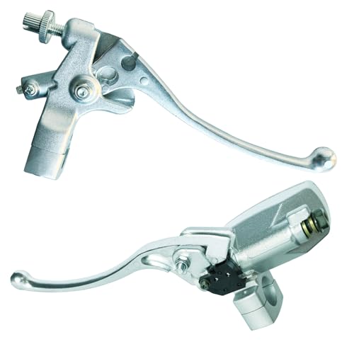 Left & Right Brake Master Cylinder Clutch Levers Compatible with Honda VT600 VT750 VF750 VT1100 VT1300 VTX1300 Part # 45510-MFR-305 53172-MR1-000 53178-MAH-000 Chrome - color: Chrome