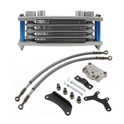Motorcycle Oil Cooler,Engine Cooling Radiator Compatible with 50cc 70cc 90cc 110cc 125cc 140cc ATV Go Kart Off Road-Blue - color: Blue