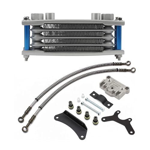 Motorcycle Oil Cooler,Engine Cooling Radiator Compatible with 50cc 70cc 90cc 110cc 125cc 140cc ATV Go Kart Off Road-Blue - color: Blue