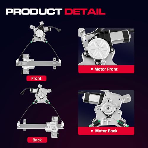 Rear Driver Side Power Window Regulator with Motor (2 Pins) Fit for 2007-2014 Cadillac Escalade Chevrolet Tahoe Gmc Yukon, 741-390 - size: Rear Driver (LH)