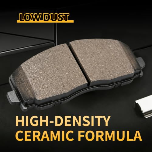 Ceramic Front and Rear Brake Pads Set Compatible with 2012-16 Chrysler Town&Country;2012-20 Dodge Grand Caravan/Journey;2012-15 Ram C/V;2012 Volkswagen Routan;2014 Routan SE/SEL Premium (D1589+D1596) - color: HZ1589+HZ1596