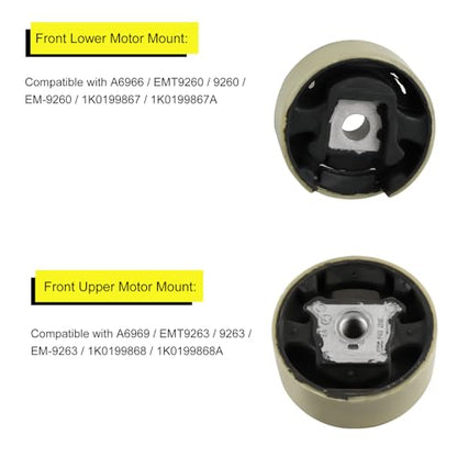 Engine Motor & Transmission Mount Kit Replacement for 2006-2014 VW Jetta - size: 5PCS-Compatible with A6962 A6966 A6969 A6973 A6995