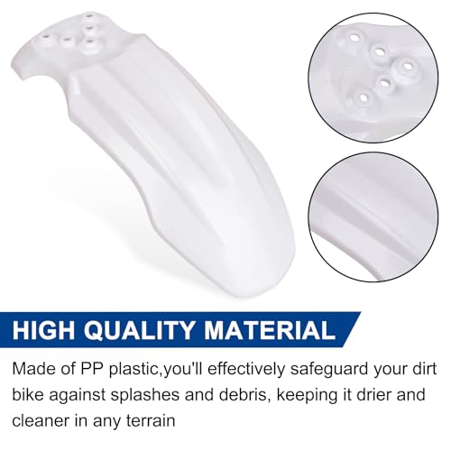 PSLER Front Mud Guard for Tuttio Soleil 01, Yozma IN10 Dirtbikes, White - color: White