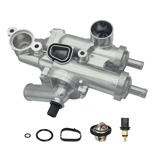 NOVAPARTS 68003582AB Upgrade Aluminium Thermostat Housing Assembly for Dodge Jeep Chrysler 200 Sebring Compass Patriot Avenger Caliber Journey 1.8L 2.0L 2.4L #902-319 - size: Aluminium