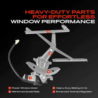 A-Premium Front Driver Side Power Window Regulator with Motor (2-Pin)