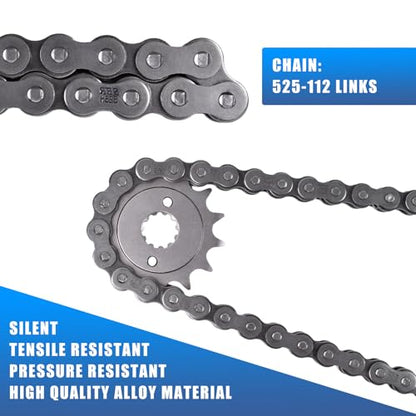 Chain and Sprocket Kit Front 16T Rear 42T for Honda CBR600RR 2003-2023