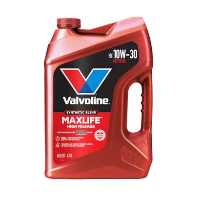 Valvoline High Mileage with MaxLife Technology 10W-30 Synthetic Blend Motor Oil 5 Quart - size: 5 qt (Pack of 1), style: High Mileage