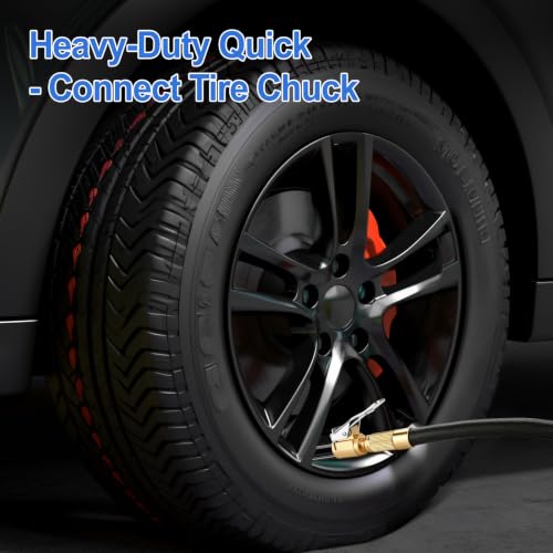 2 Pack Tire Air Chuck with Clip Adapter, 8mm Air Chuck Quick Connect, Brass Locking Tire Inflator Nozzle Adapter Connect, No Leak Tire Inflator Adapter for Tire Inflators, Air Compressor