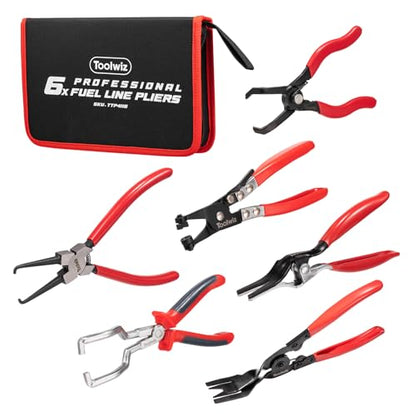 Toolwiz 6 pcs Fuel Line Pliers Set, for Automotive Repair with Storage Bag - style: 6 Pack