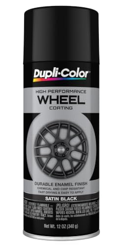 Dupli-Color Wheel Paint, Satin, Black, 12 oz - color: Black, size: 1 Count (Pack of 1)