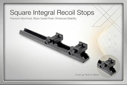 GOTICAL 22 Slots 8.75" / 225mm Length Extended Long Picatinny Rail Cantilever Mount 1" Riser Rail for Optics Flashlight Laser Lightweight Design Alumium Matt Finish Black