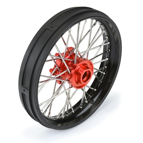 Pro-Line Racing 1/4 Pro-Spec Aluminum V2 Bead Front Wheel Assembled Black/Red Promoto-MX PRO283600T2