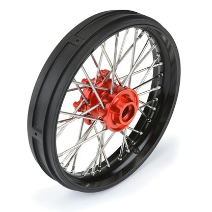 Pro-Line Racing 1/4 Pro-Spec Aluminum V2 Bead Front Wheel Assembled Black/Red Promoto-MX PRO283600T2