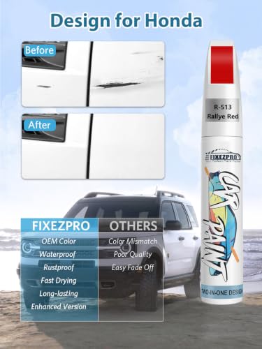 R-513 Rallye Red Car Touch Up Paint for Honda - color: R-513 Rallye Red for Civic/Element, style: For honda