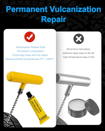 Tire Repair Kit with Plugs, Tire Plug Kit Heavy Duty Professional for Car, ATV, Motorcycle, Truck, Flat Tire Emergency Repair(Zipper Bag Type-33 PCs) - style: Zipper Bag Type-33 PCs