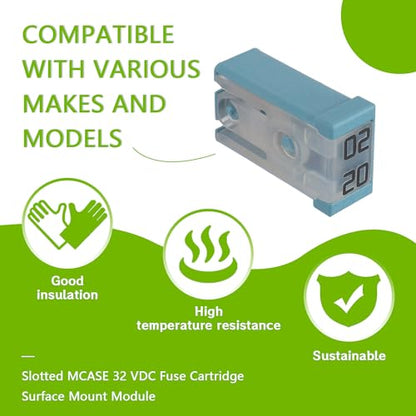 20A 32V Mini Slotted Automotive MCASE Shaped Cartridge Fuse Kit(Pack of 6pcs,20A) - style: 20A