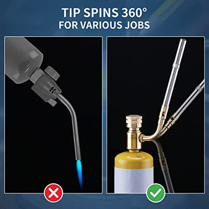 360° Swivel Propane Torch Head, Adjustable for Soldering and Brazing - color: Gold
