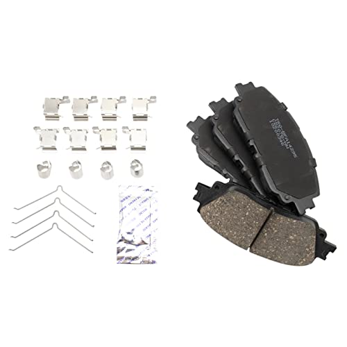 TRQ Front and Rear Brake Pad Set Ceramic Hardware - color: Ceramic, size: BFA82292