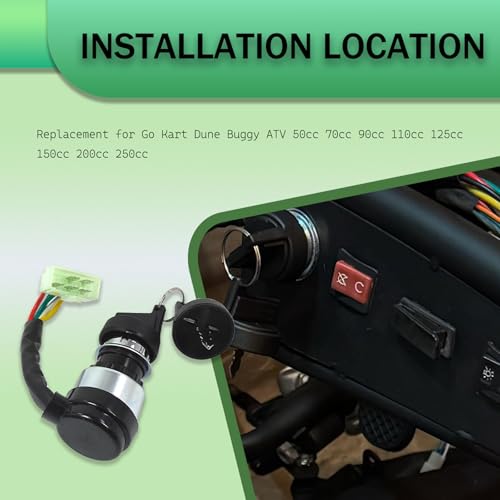 5 Pin Ignition Key Switch with 5 Wire Replacement for Go Kart Dune Buggy ATV 50cc 70cc 90cc 110cc 125cc 150cc 200cc 250cc