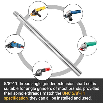 5/8"-11 Angle Grinder Extension Rod Kit, for Angle Grinder Car Polishing Machine Pads Backing Plate Electric Polisher, 3", 3.9", 5.5" Grinder Extension Shaft