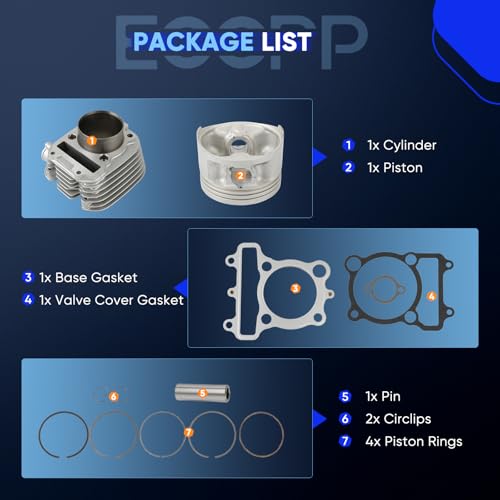 ECCPP 229cc Cylinder Gasket Top End Rebuild Kit for Yamaha XT225 1992-2007 - size: MD-1037YM15301-3
