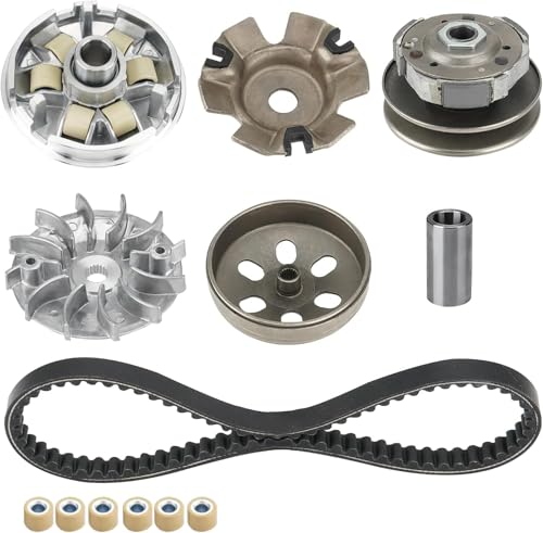 Clutch Set Fit for GY6 125cc 150cc 4-Stroke Engine Scooter ATV Taotao Roketa Sunl Include Clutch Assembly Variator Assembly 743 Belt