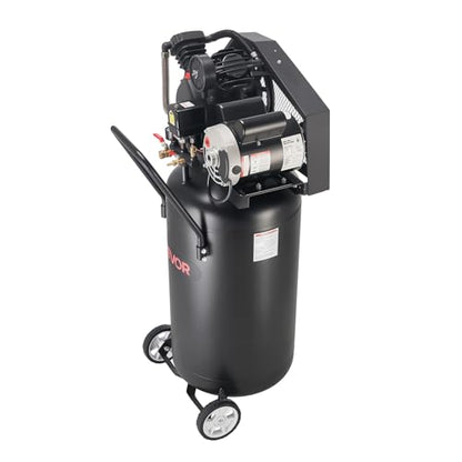 VEVOR 25-Gallon Air Compressor, 2HP 5.5 SCFM at 90PSI, Max 200PSI Pressure Oil-Lubricated Air Compressor Tank, Portable on Wheels for Auto Repair, Tire Inflation, Spray Painting, Woodwork Nailing 120V - size: 25 Gallon 200 PSI