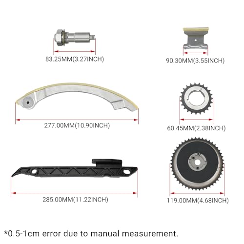 2.4 Ecotec Timing Chain Kit W/VVT Sprocket Compatible with 2009-2017 Chevy Equinox Malibu Cobalt, GMC Terrain, Buick Lacrosse Regal Verano, Pontiac G5 2.2 2.4L Replace 9-4201SAVVT1 12588387 - size: 9-4201SAVVT1