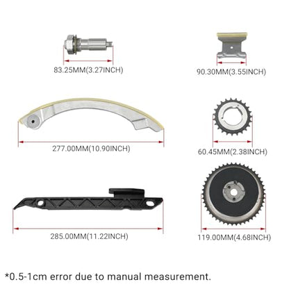 2.4 Ecotec Timing Chain Kit W/VVT Sprocket Compatible with 2009-2017 Chevy Equinox Malibu Cobalt, GMC Terrain, Buick Lacrosse Regal Verano, Pontiac G5 2.2 2.4L Replace 9-4201SAVVT1 12588387 - size: 9-4201SAVVT1