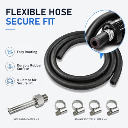 Transmission Oil Cooler, 8 Pass Tube and Fin Cooler Kit, 5/16 Universal Aluminium Oil Cooler Kit with Hose Mounting (Black) - color: Black, size: 8 Pass