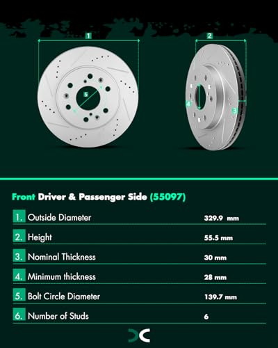 SCITOO Brake Kits Front Rear Brake Rotors Brake Pad:55097;55133;D1363;D1707 - size: 55097+D1363 & 55133+D1707 [4+8PCS]