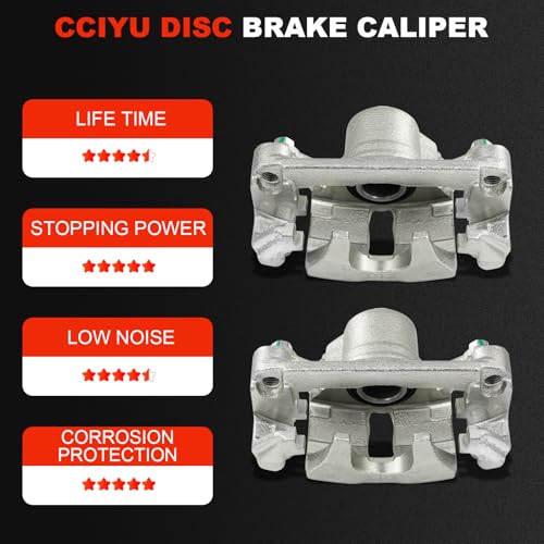 cciyu Rear Left & Right Disc Brake Calipers With Bracket 18B4644A 18-B4645A - size: Rear[18B4644A+18-B4645A]