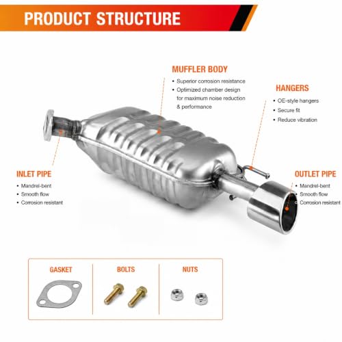 53893 Rear Exhaust Muffler for 2011-2014 Hyundai Sonata 2.0L/2.4L Left HS08 - size: Sonata''SIZE