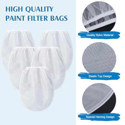 Patelai 100 Pcs 1 Gallon Paint Strainer Bags with Fine Mesh Elastic Top - size: 1 Gallon