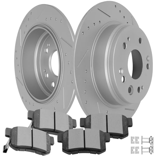 SCITOO Rear Brake Kits Drill & Slotted Brakes Rotor Brakes Pads:31304;D536 - size: Rear 31304 + D536 [2+4PCS]