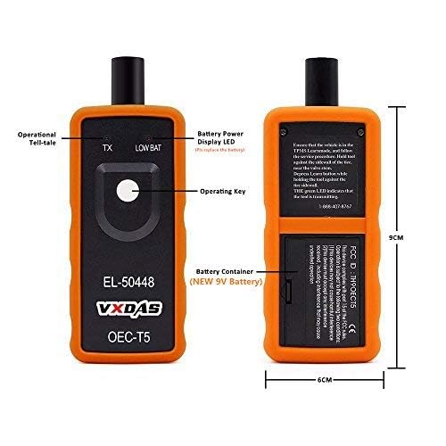 VXDAS EL-50448 TPMS Reset Tool for GM Tire Pressure Monitor Sensor TPMS Relearn Tool for Buick Chevy Cadillac GMC Series Vehicles 2026 Edition OEC T5