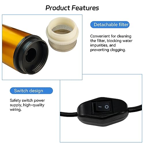 12V 80W Submersible Transfer Pump Water Diesel Oil for Auto Marine Farm
