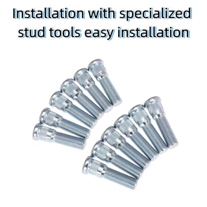 12Sets Trailer Studs with Nuts 1/2"-20 for 3500-4400 lb – 0.617" Spline, 0.77" Head, 2.2" L