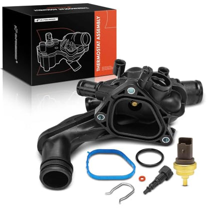 A-Premium Engine Coolant Thermostat and Housing Assembly with Sensors, Seal