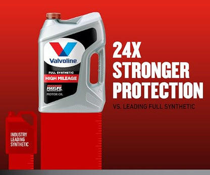 Valvoline Full Synthetic High Mileage with MaxLife Technology SAE 10W-30 Motor Oil 5 QT, Case of 3 - size: 5 qt (Pack of 3), style: Full Synthetic High Mileage