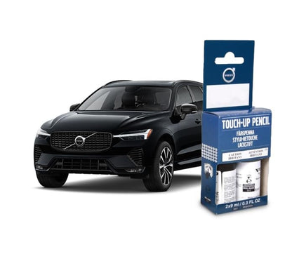 Volvo Touch Up Paint Pen, Includes Base Coat and Clear Coat, 2 x 9 ml (0.3 fl oz), OEM Factory Original (717 Onyx Black) - color: 717 Onyx Black