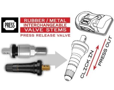 Autel MXSENSORRVK Replacement Metal Valve Kit (Qty 4) 4 Metal Press-in Valve Stems for Autel TPMS Sensors Tire Sensor