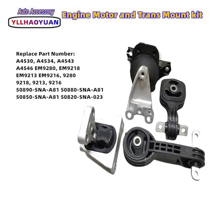 Yllhaoyuan Engine Mount Set of 4 Compatible with 2006-2011 Civic 1.8L - size: 2006-2011 Civic 1.8L