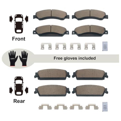 HUSCH Front & Rear Ceramic Brake Pads Fit For Chevrolet Silverado 1500 - size: D1092+D1194