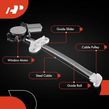 A-Premium Rear Passenger Side Power Window Regulator with Motor (2-Pin) - style: Rear Passenger Side