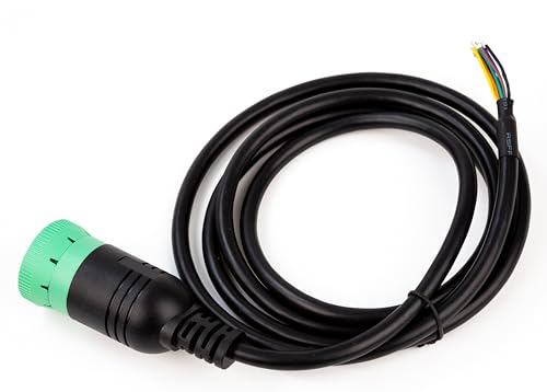 Green Type 2 J1939 Male to Open Pigtail 9pin Cable Truck Diagnostic Scanner Cable