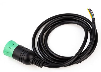 Green Type 2 J1939 Male to Open Pigtail 9pin Cable Truck Diagnostic Scanner Cable