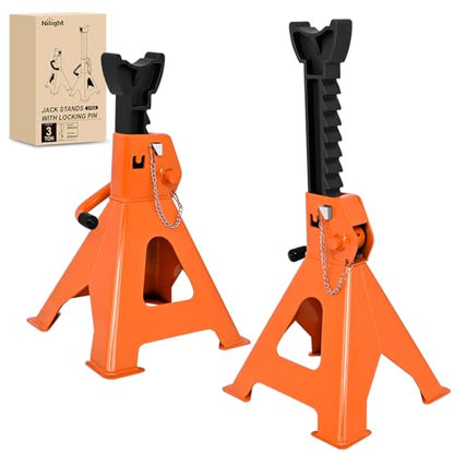 Nilight 3-Ton Jack Stands, Double Locking, 6,600 lb Capacity, 2-Pack - size: 3T